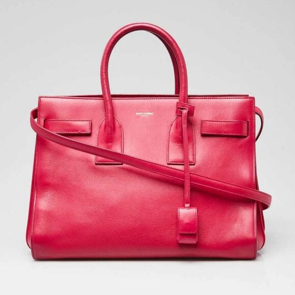 Yves Saint Laurent Pink Leather Small Sac de Jour Tote Bag - Picture 1 of 12